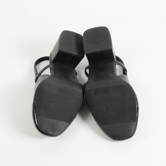 Torrid Size 8.5 WW Black Block Heel Slingback Pumps - Cap Toe - Picture 4 of 5